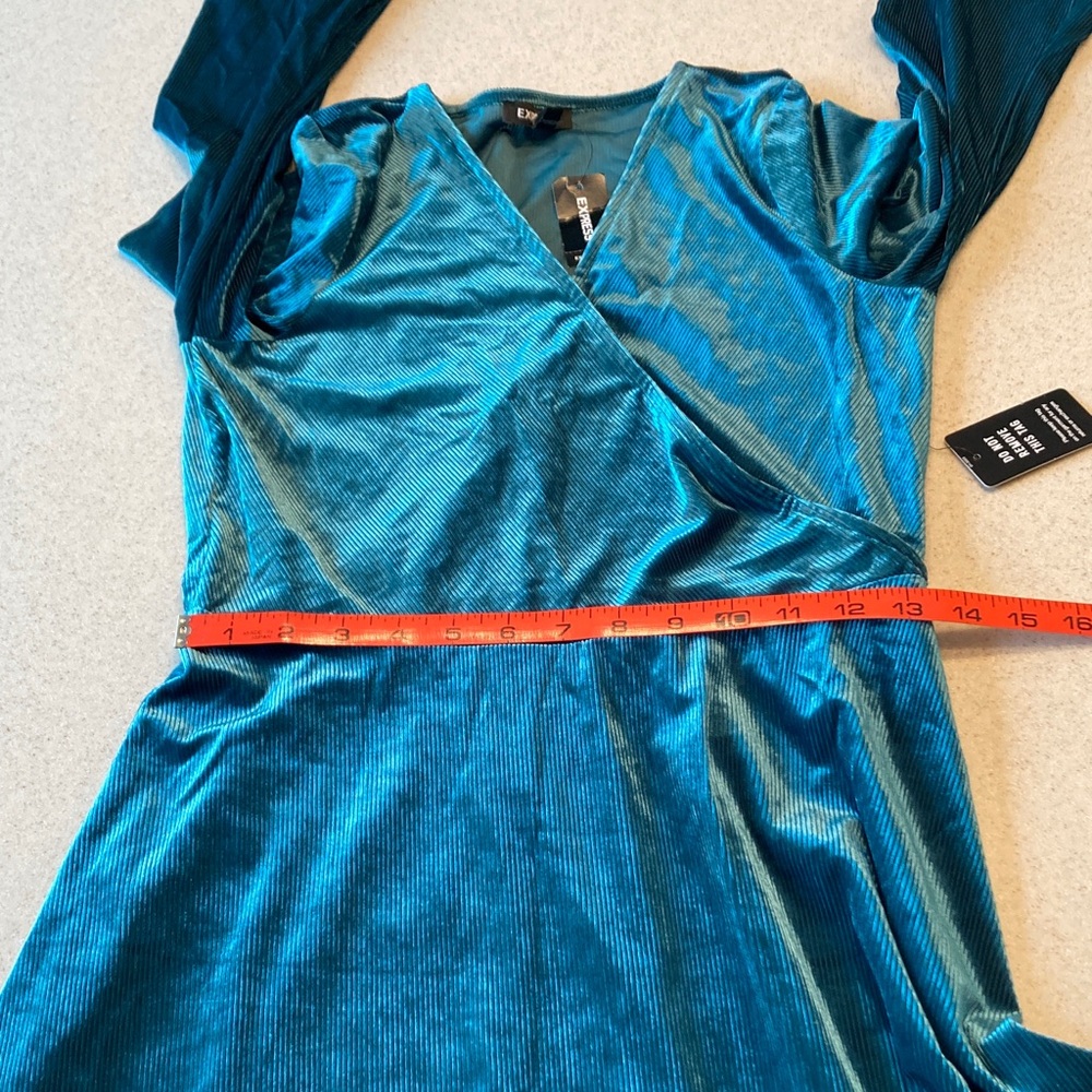 Express Deep Teal Long Sleeve Dress Women Size S/P - Picture 6 of 13